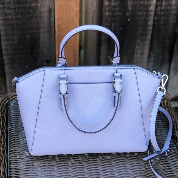 NWT Michael Kors large Ciara leather satchel lilac - Picture 4 of 8